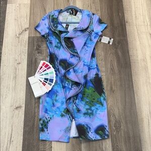 ☀️Samuel Dong Blue and Purple Artistic Dress